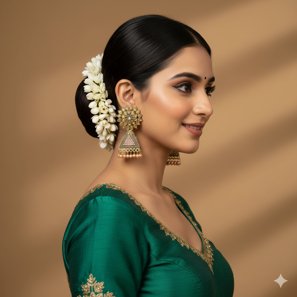 The Peach Petal Antique Jhumka Earrings