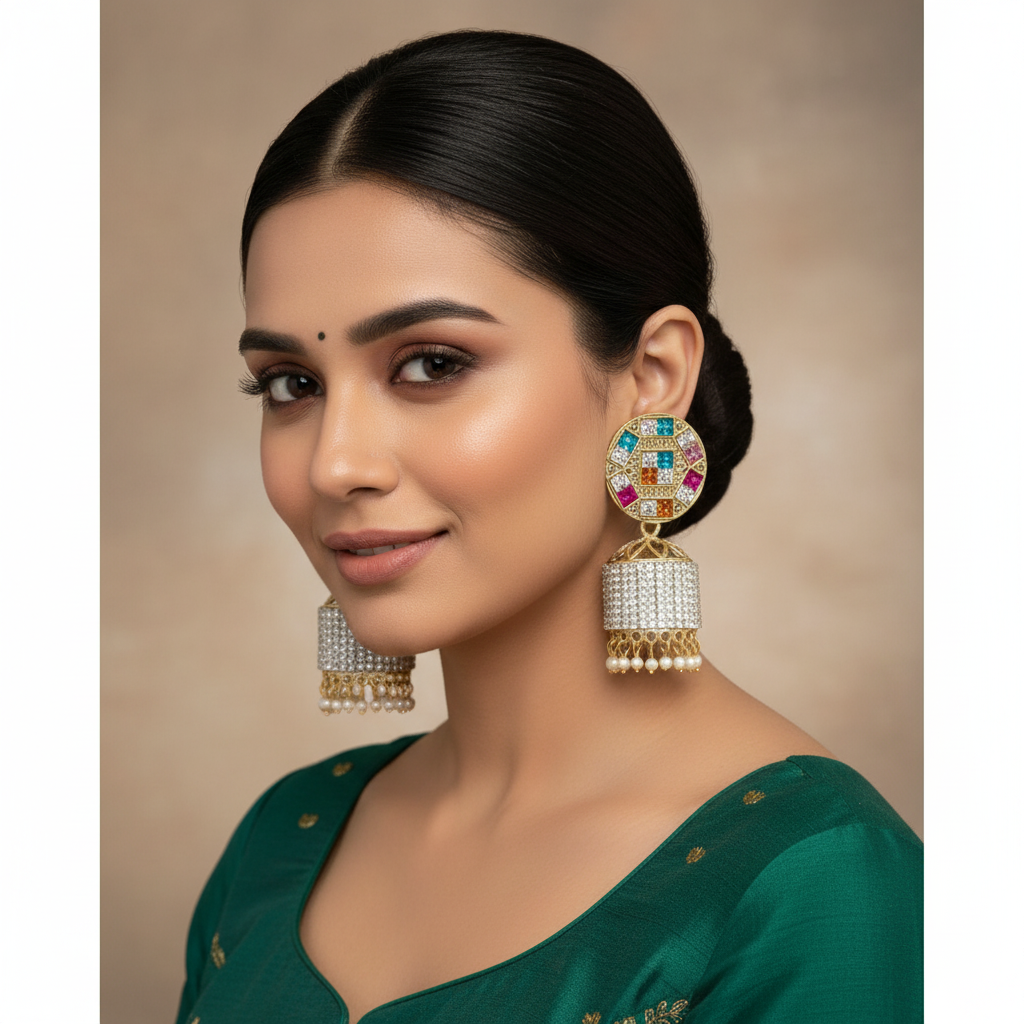 The Festive Mosaic Jhumka Earrings