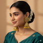 The Antique Gold Floral Jhumka Earrings