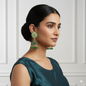 The Mint & Emerald Garden Jhumka Earrings